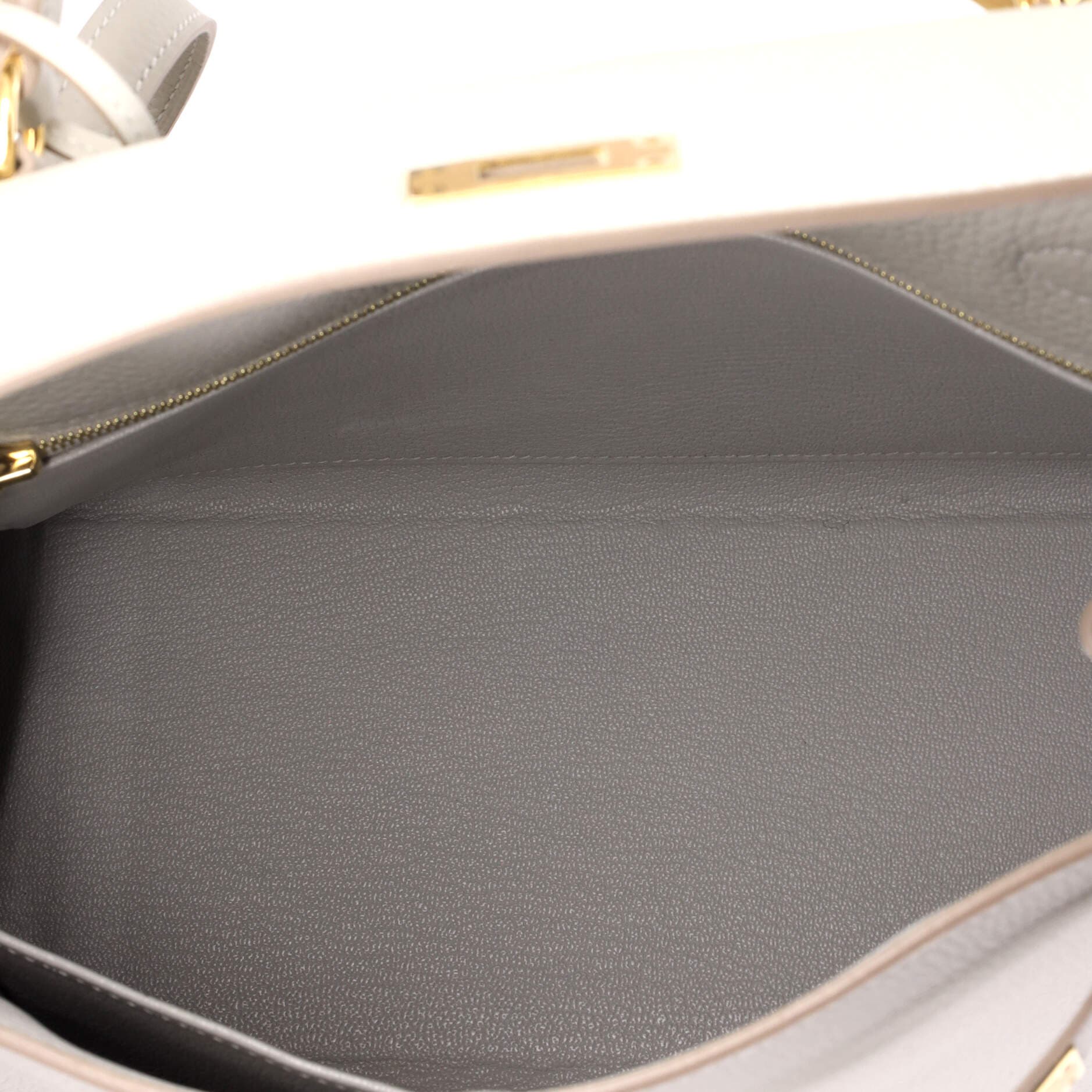 Pre-Owned Hermes Kelly Handbag Grey Togo with Gold Hardware 28, Alternate, color, Gris Perle
