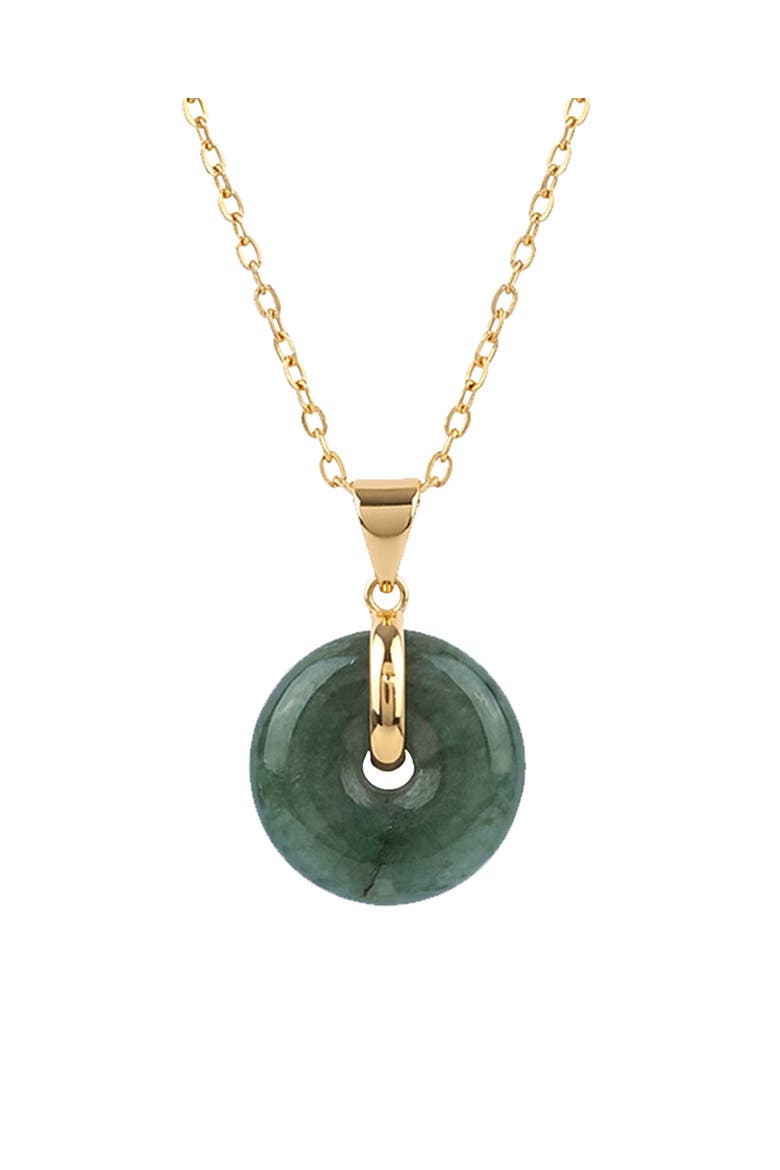 Button Jade pendant necklace, Main, color, Light green