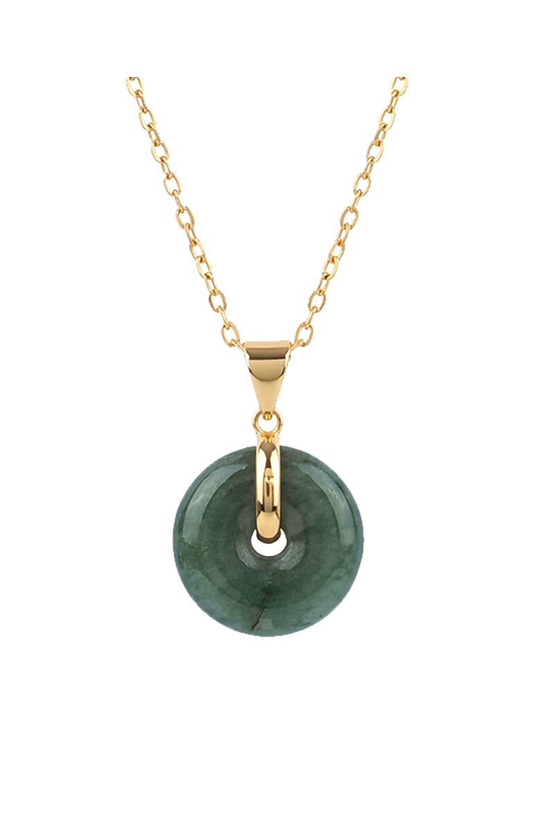seree Button Jade pendant necklace, Main, color, Light Green