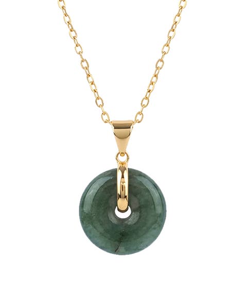 Button Jade pendant necklace