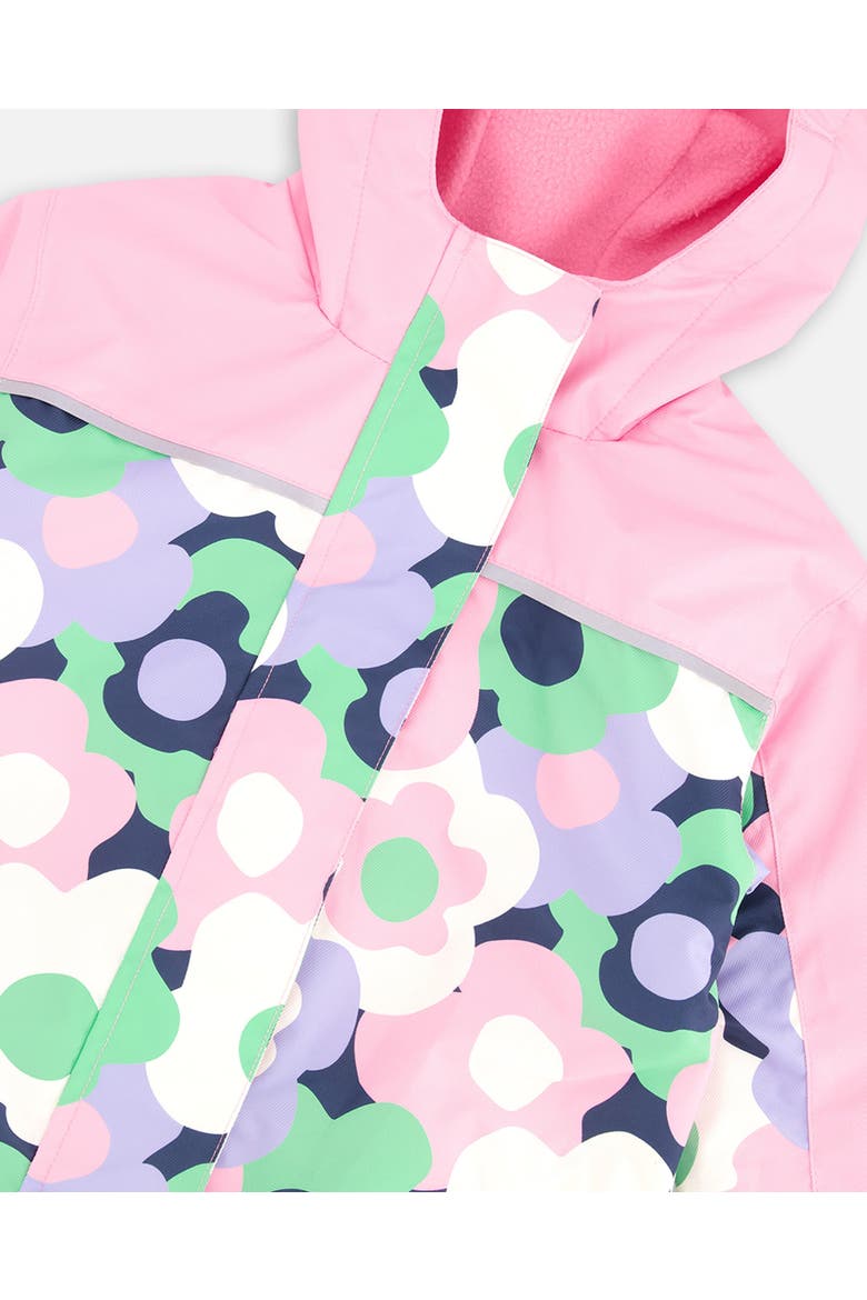 Kids Mid-Season Flower One-Piece Outerwear, Alternate, color, Black Floral Print