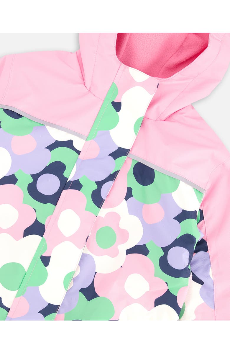 Deux par Deux Kids Mid-Season Flower One-Piece Outerwear, Alternate, color, Black Floral Print