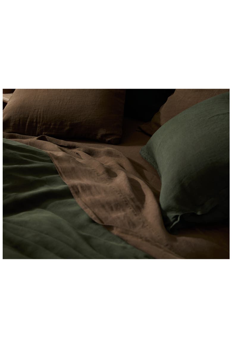 Linen Flat Sheet, Alternate, color, JAVA