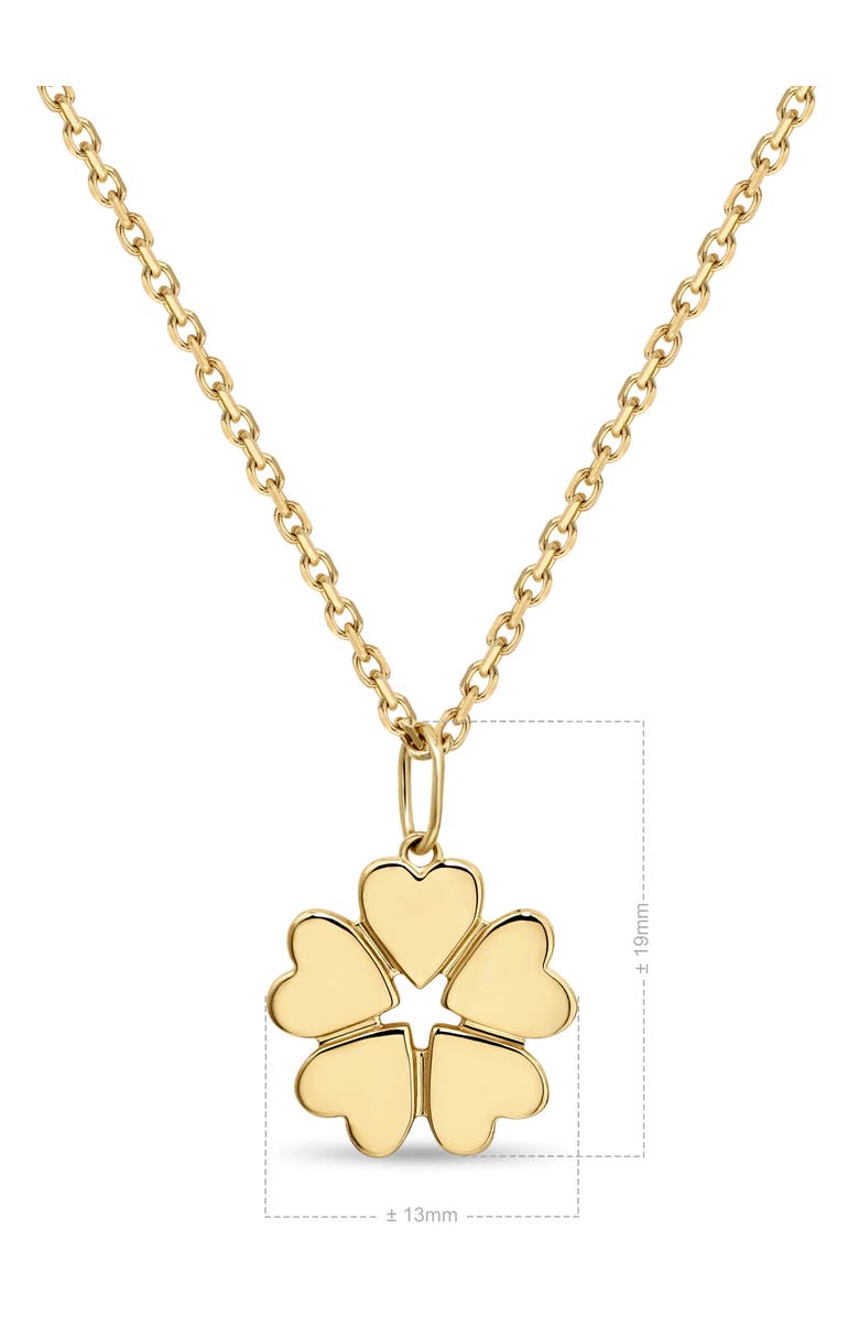DEVATA Clover Heart Pendant Necklace in 14K Gold, 19mm, Alternate, color, Yellow Gold