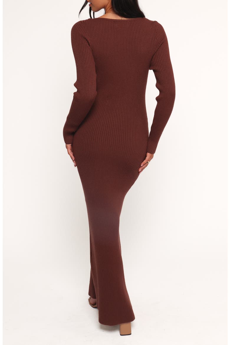Marshall Long Sleeve Rib Knit Maxi Dress, Alternate, color, CHOCOLATE