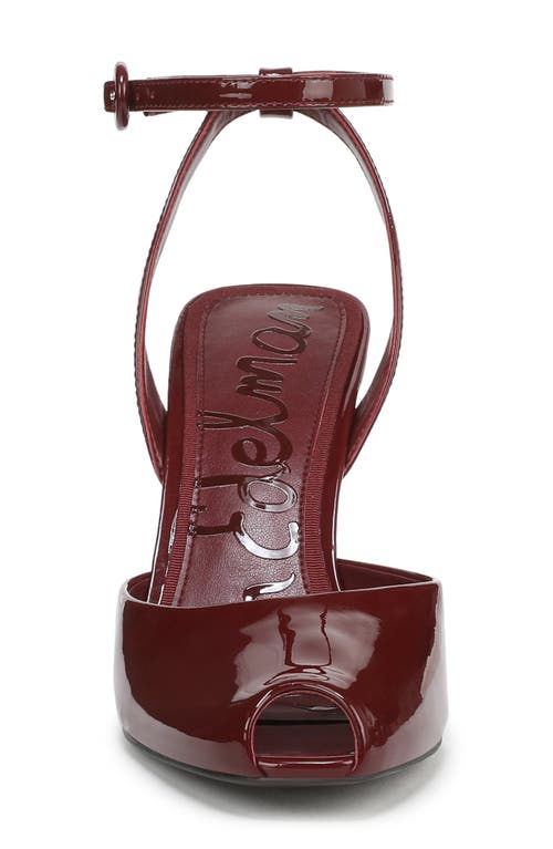 Sam Edelman Wrenna Ankle Strap Peep Toe Pump In Burgundy
