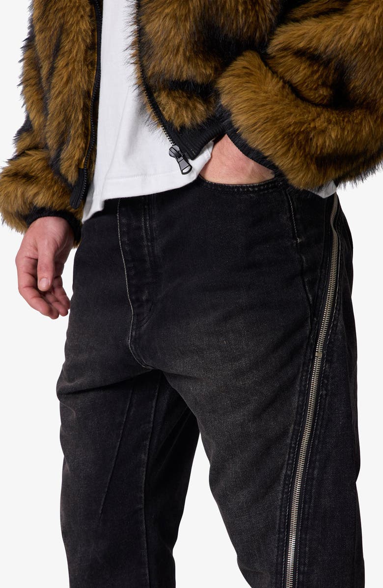 mnml Zipper Extra Flare Leg Jeans, Alternate, color,