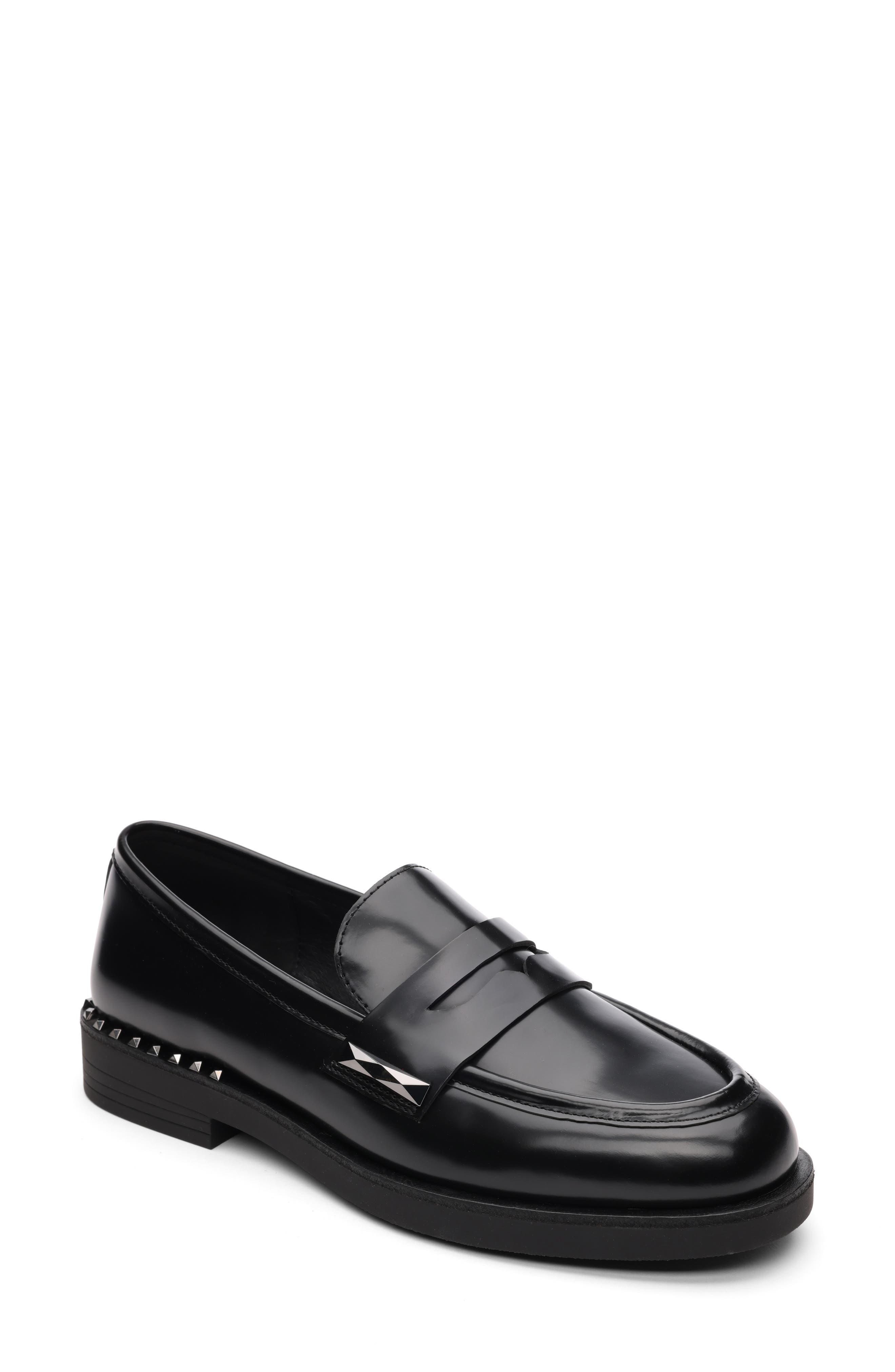 Ash Whisper Stud Penny Loafer, Main, color, 