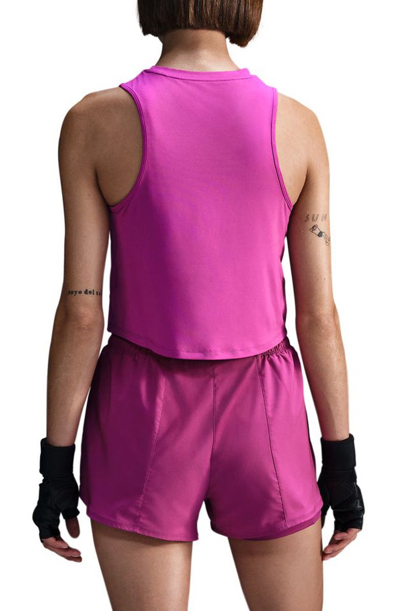 Nike One Classic Dri-FIT Crop Tank, Alternate, color, Hot Fuchsia/ Black