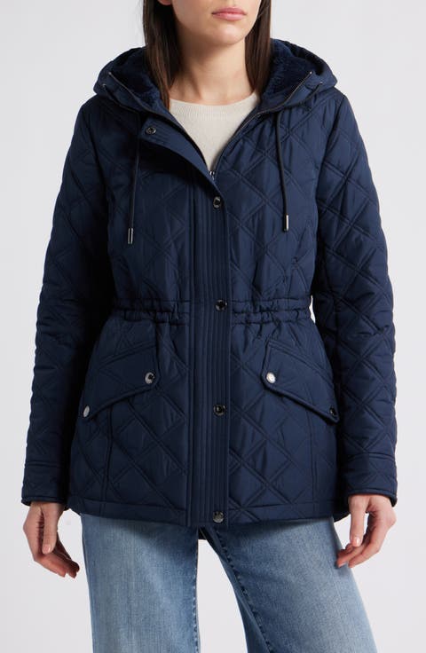 Diamond Quilted Hooded Jacket
