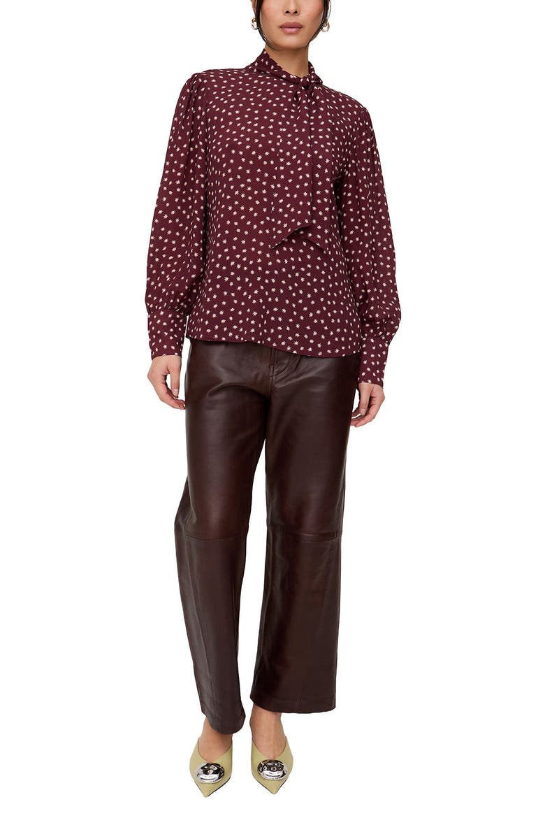 Fifi bow Blouse, Alternate, color, Burgundy