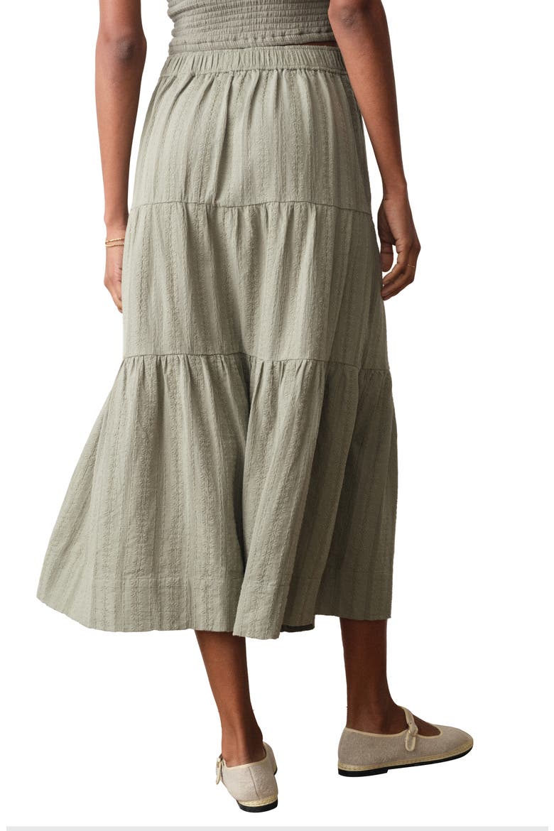Lana Tiered Cotton Maxi Skirt, Alternate, color, SAGE