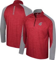 COLOSSEUM Men's Colosseum Crimson Washington State Cougars Langmore Raglan Quarter-Zip Top