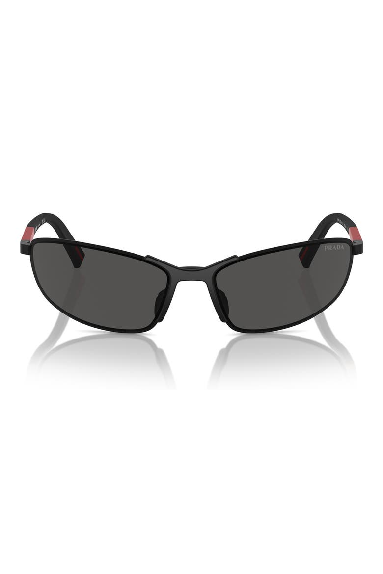 60mm Irregular Sunglasses, Main, color, MATTE BLACK