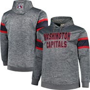 PROFILE Men's Heather Charcoal Washington Capitals Big & Tall Stripe Pullover Hoodie
