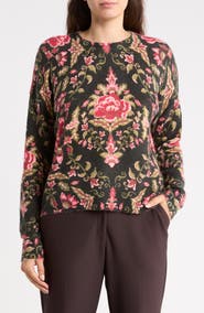 Vince Camuto Printed Crewneck Sweater