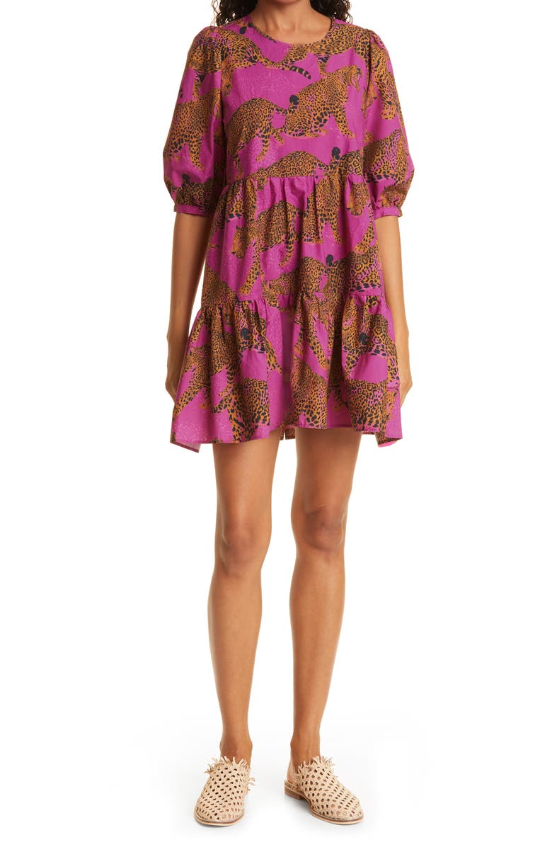 FARM Rio Artsy Leopards Minidress, Main, color, 