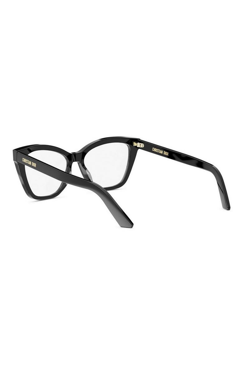 'DiorMidnight O B1I 54mm Butterfly Optical Glasses, Alternate, color, SHINY BLACK