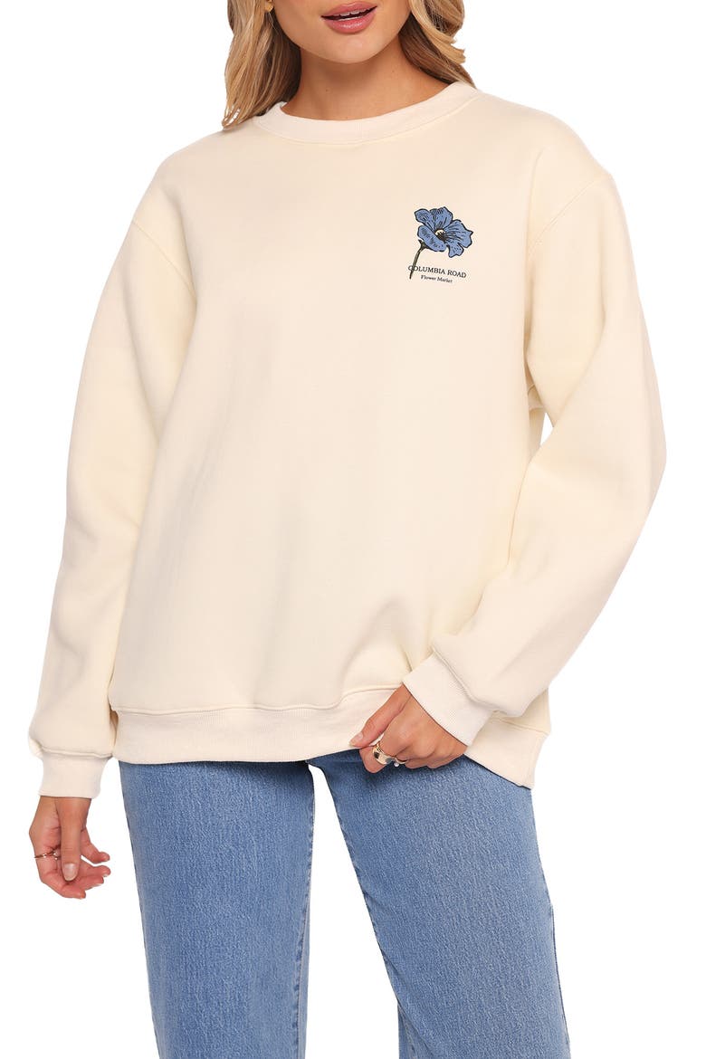 Flower Market Graphic Sweatshirt, Main, color, CREAM