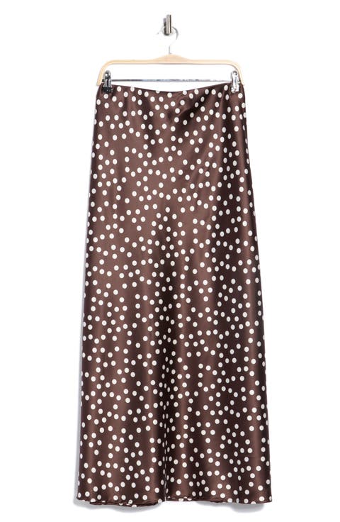 Polka Dot Satin Maxi Skirt (Plus)