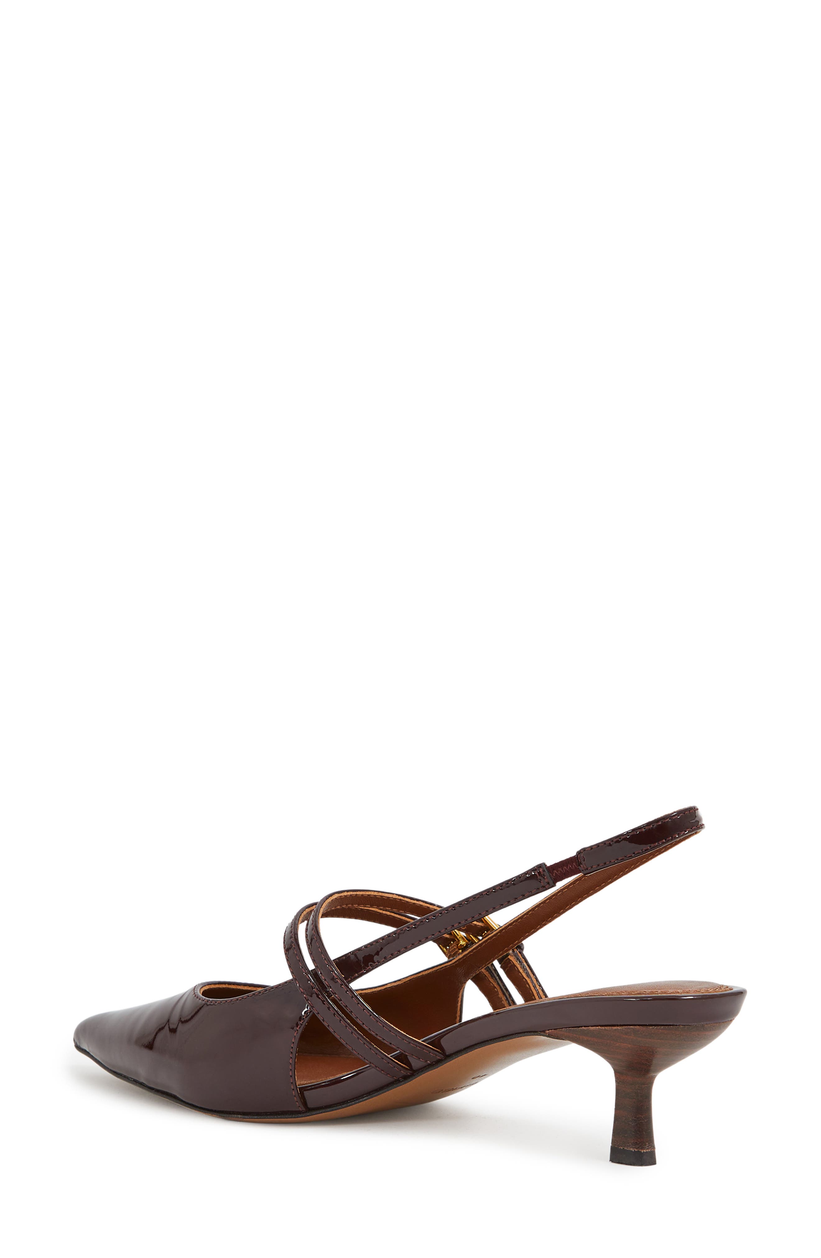 Reiss Isla Pointed Toe Slingback Sandal, Alternate, color, Oxblood