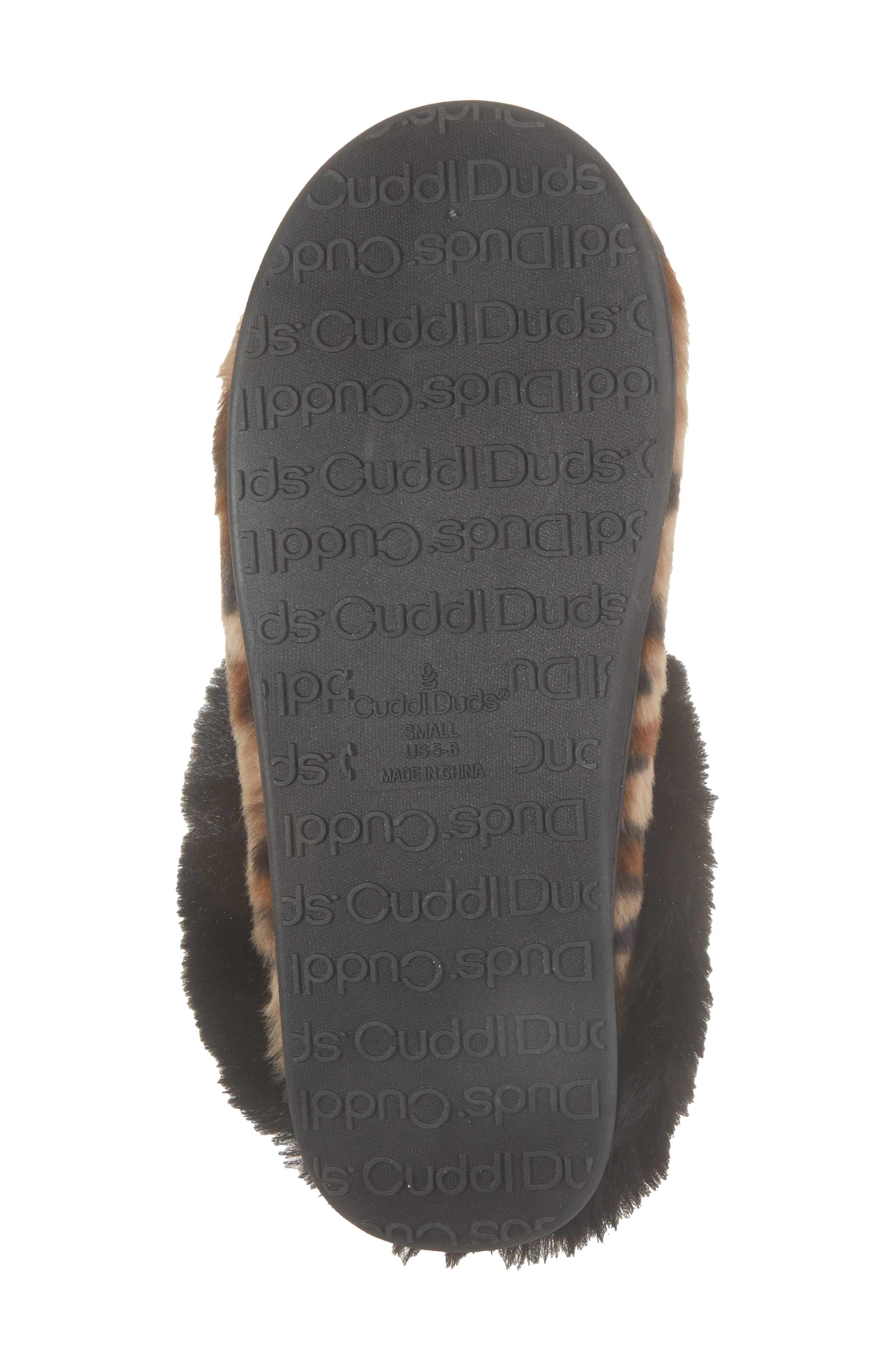 Faux Fur Collar Scuff Slipper, Alternate, color, NATURAL BLACK