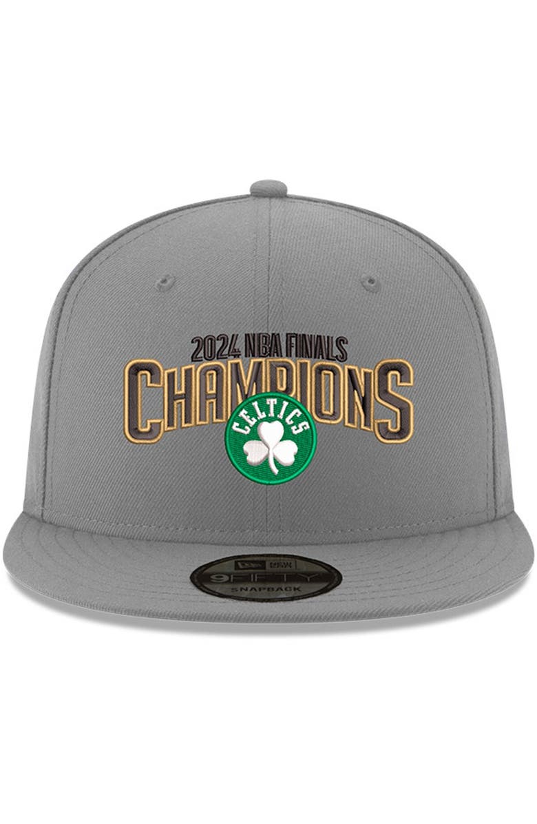New Era Men's New Era Gray Boston Celtics 2024 NBA Finals Champions Arched 9FIFTY Snapback Hat, Alternate, color,