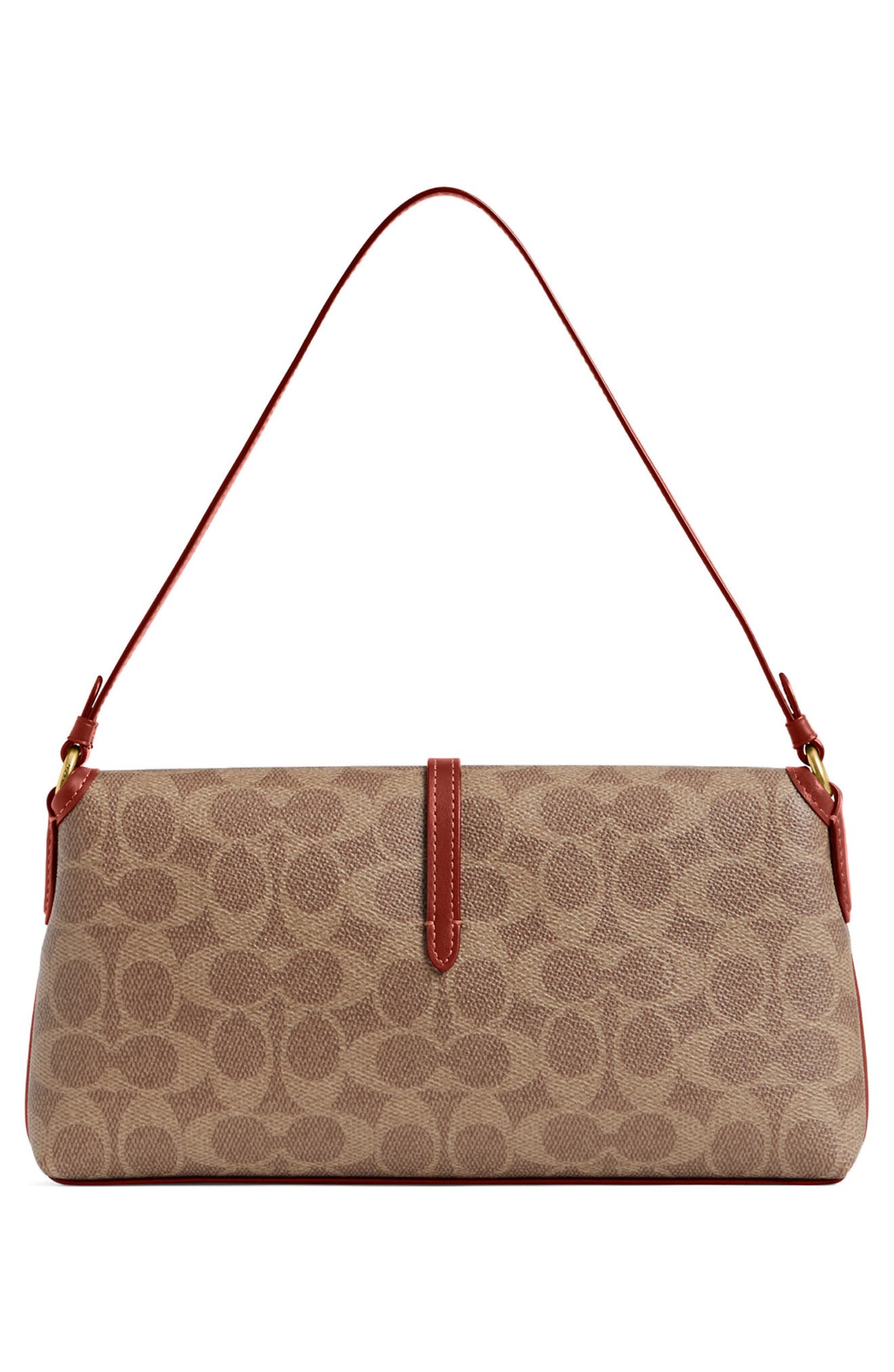 COACH Hampton Signature Coated Canvas & Leather Shoulder Bag, Alternate, color, 
