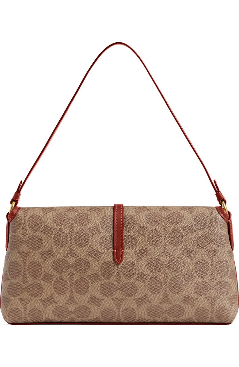 COACH Hampton Signature Coated Canvas & Leather Shoulder Bag, Alternate, color,