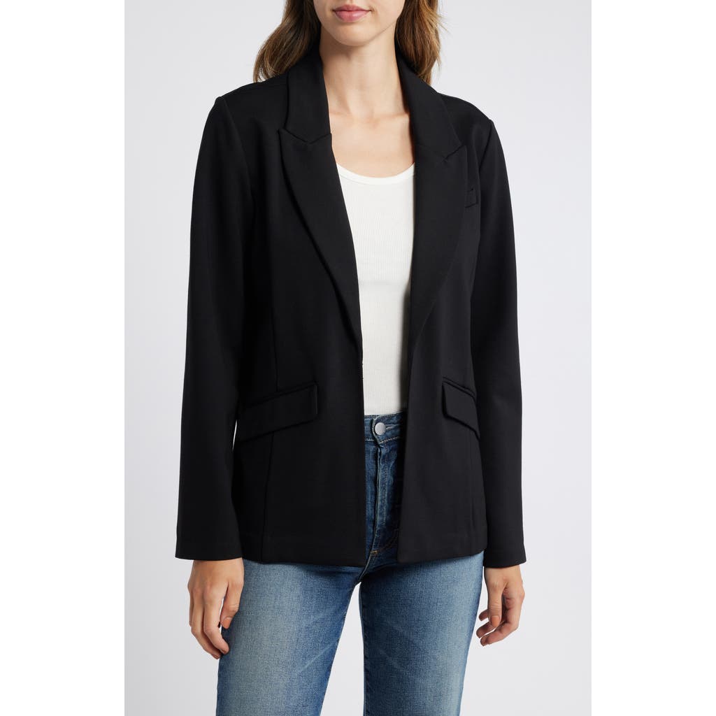 Wit & Wisdom Princess Seam Open Front Blazer In Black