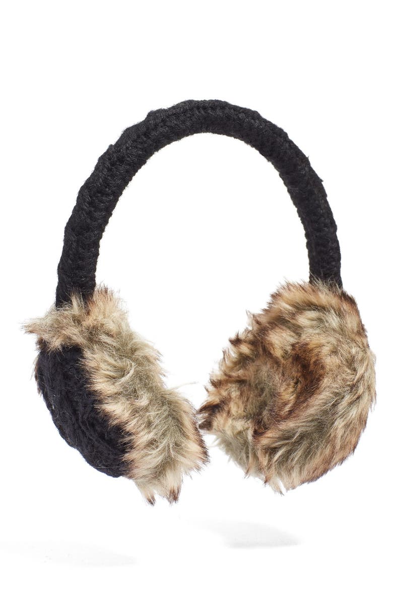 Nirvanna Designs Cable Knit Earmuffs, Main, color,