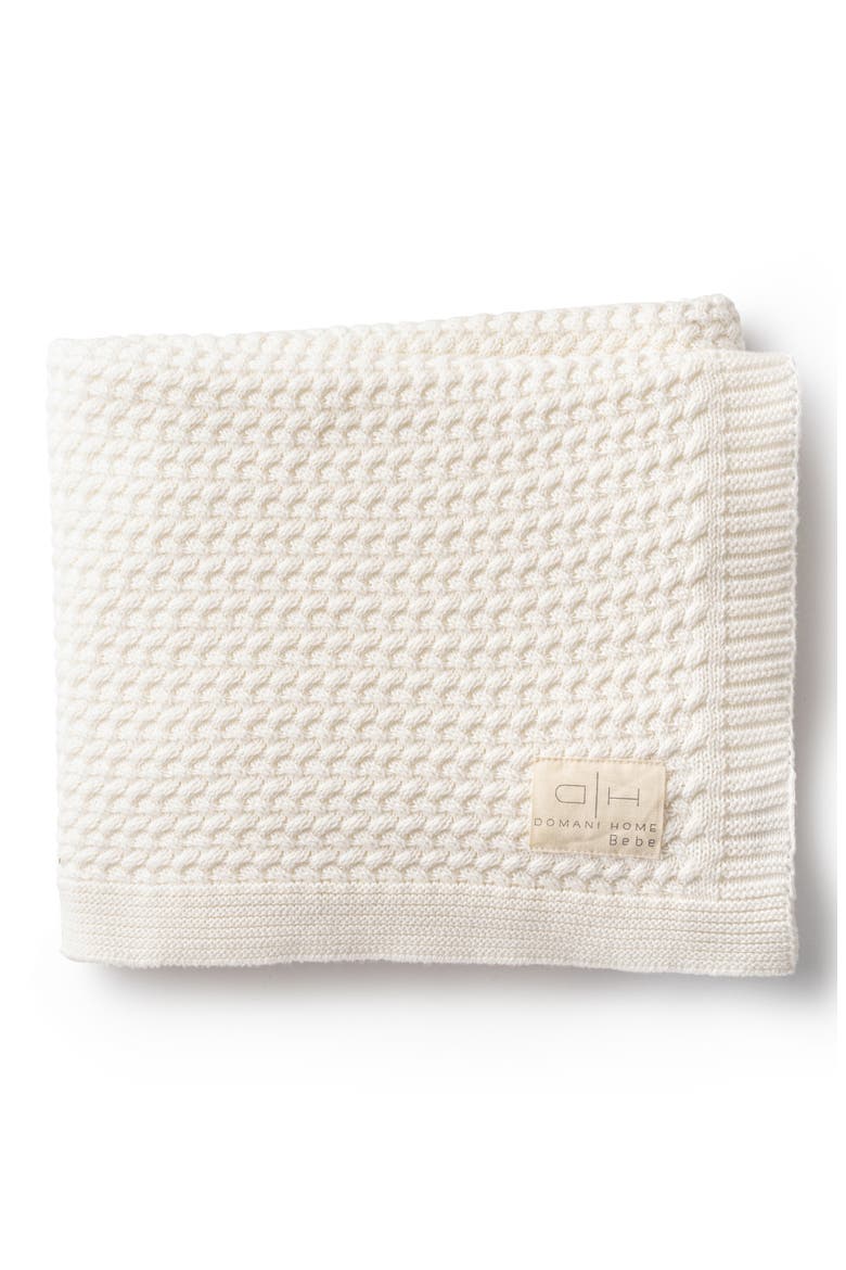 Herringbone Knit Baby Blanket, Alternate, color, CREAM