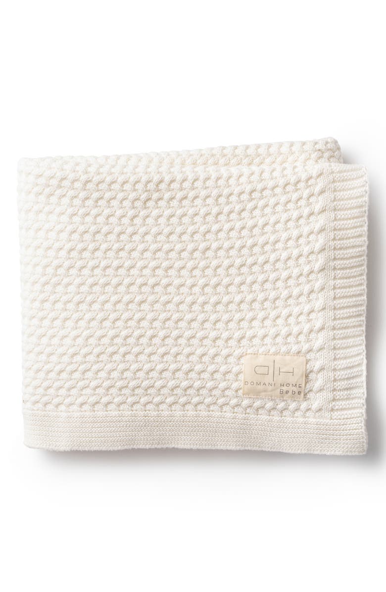 Domani Home Herringbone Knit Baby Blanket, Alternate, color, Cream