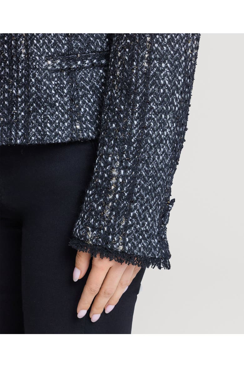 Audrey Boucle Jacket, Alternate, color, Black Glitter