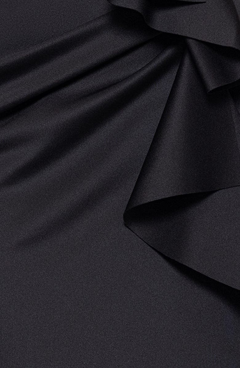 Xscape Evenings Cascade Ruffle Cocktail Sheath Dress, Alternate, color, Black