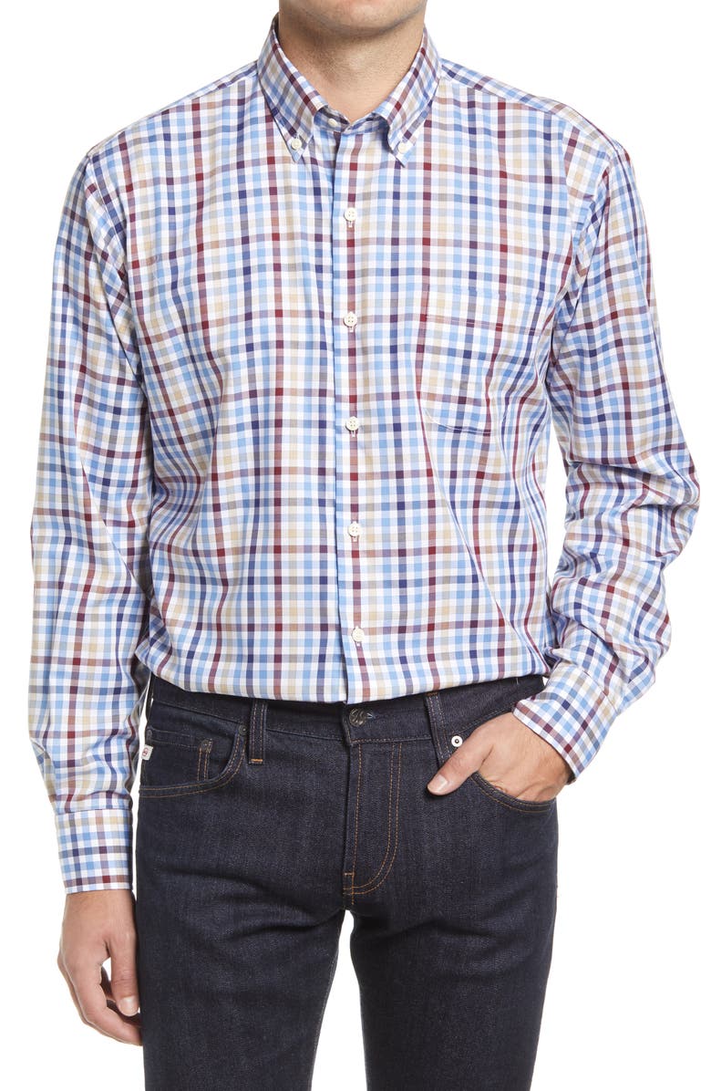 Peter Millar Crown Ease Langley Check Button-Down Shirt, Main, color,