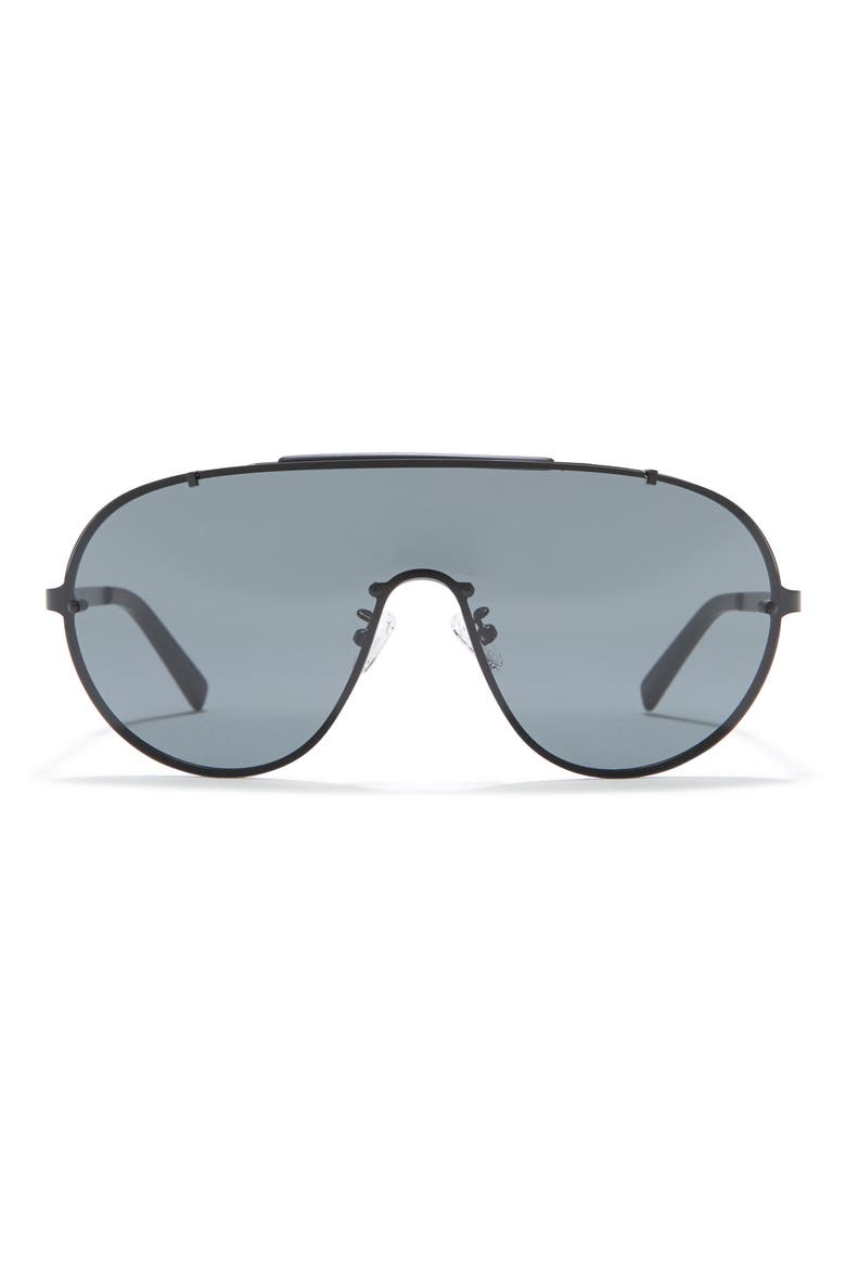 138mm Metal Blackmounted Shield Sunglasses, Main, color, BLACK