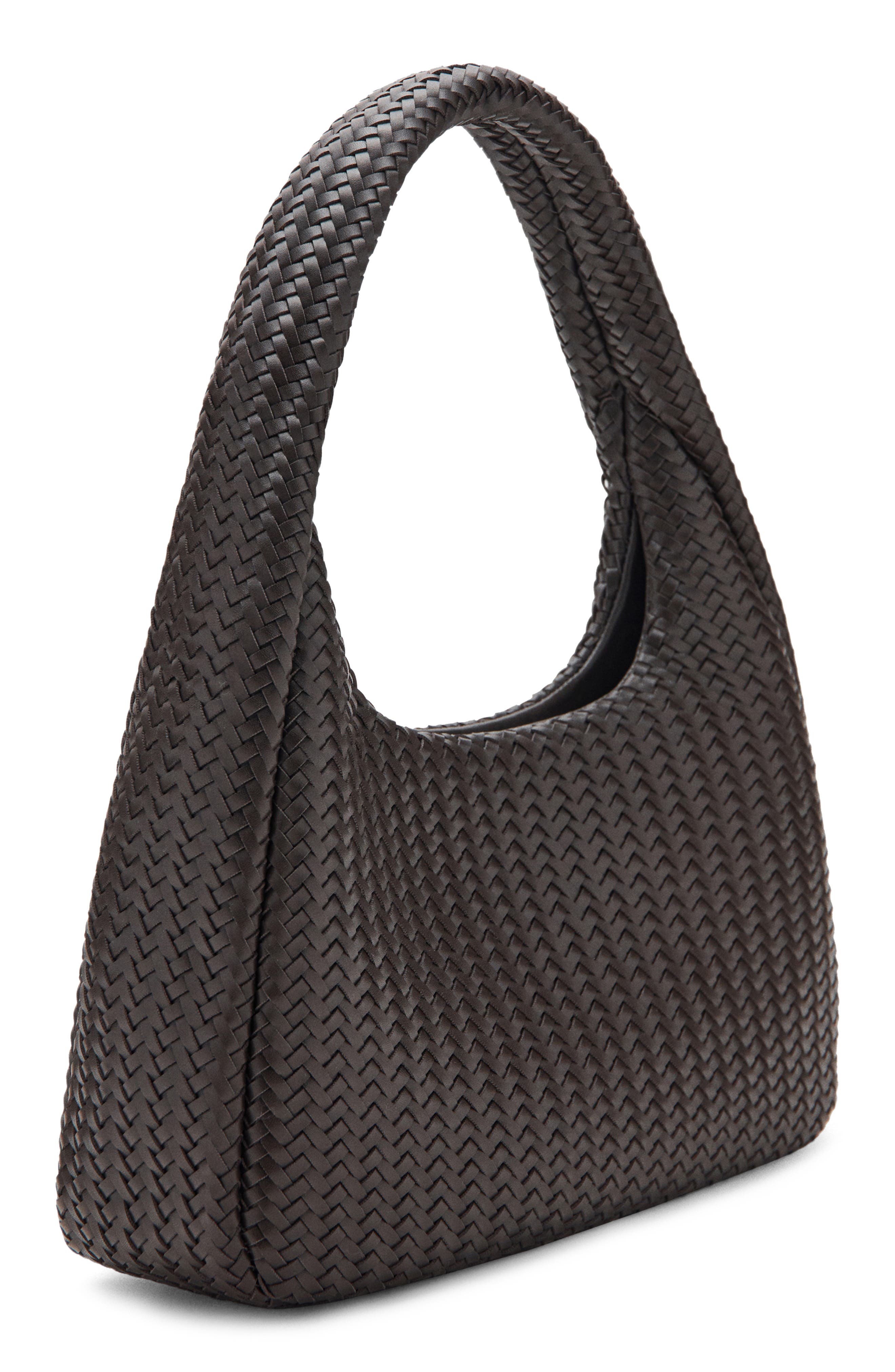 MANGO Braided Faux Leather Shoulder Bag, Alternate, color, 