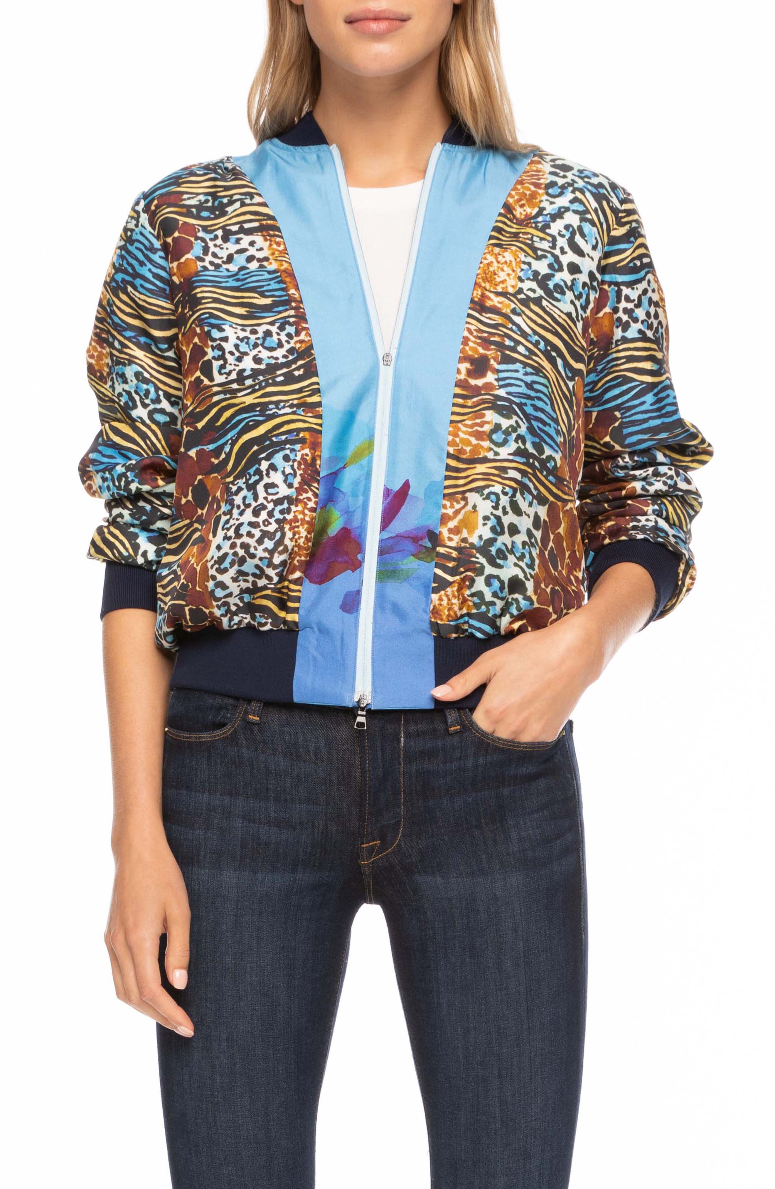 Robert Graham Meredith Reversible Silk Bomber Jacket (Women) | Nordstrom