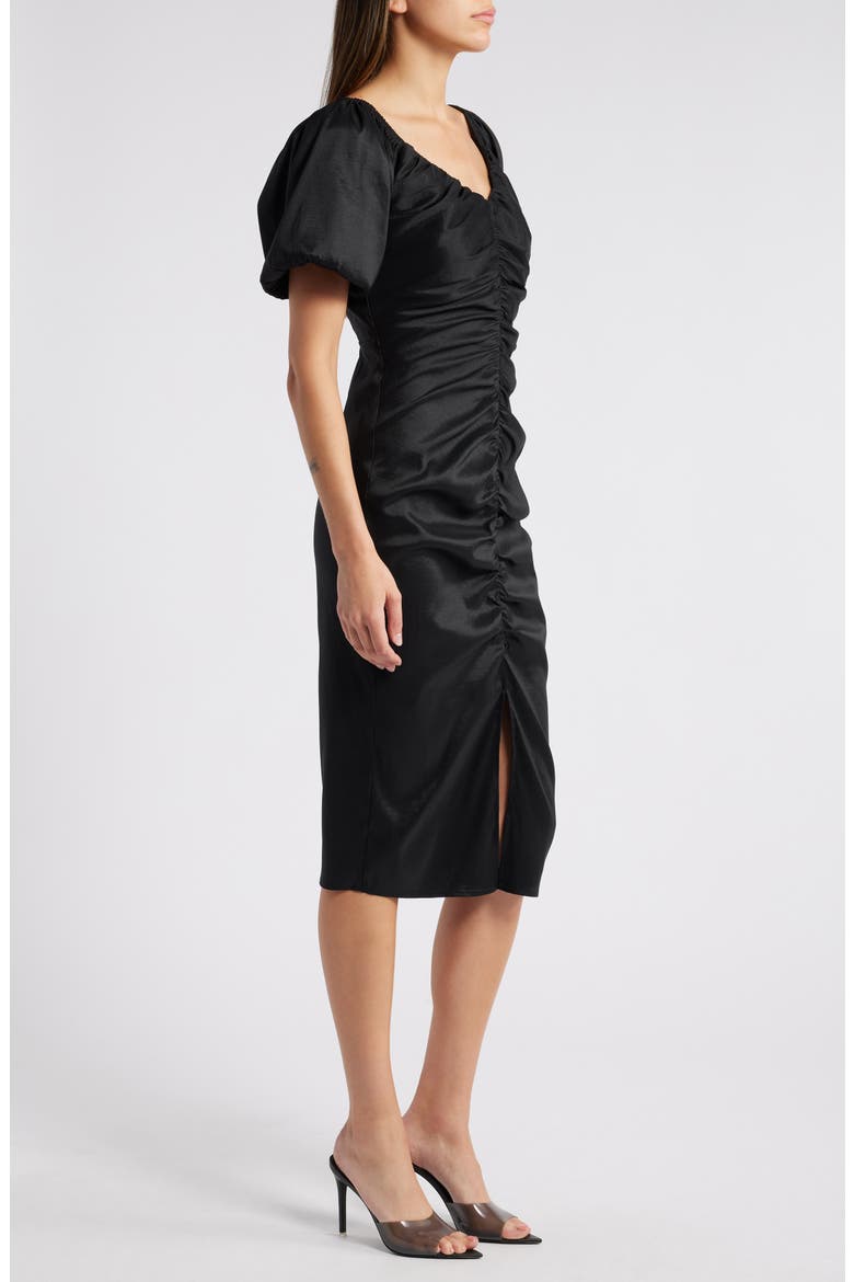 Ruched Sheath Dress, Alternate, color, BLACK