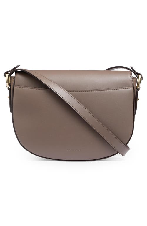 Lk Bennett Jodie Oloid Leather Crossbody Bag In Taupe