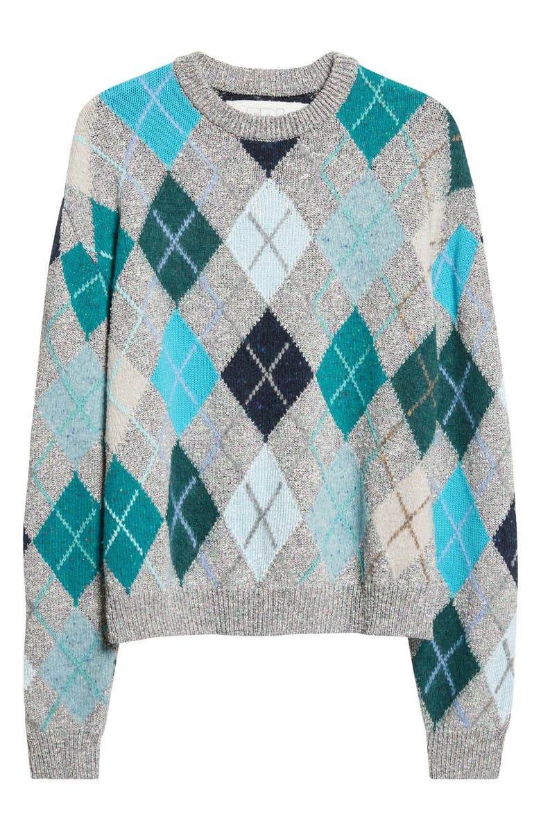 ERL Gender Inclusive Argyle Wool, Cotton & Mohair Blend Sweater, Main, color, Multi