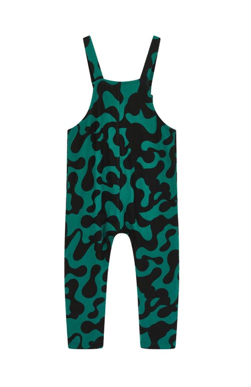 Turtledove London Kids Organic Cotton Abstract Swirl Print Jumpsuit In Green