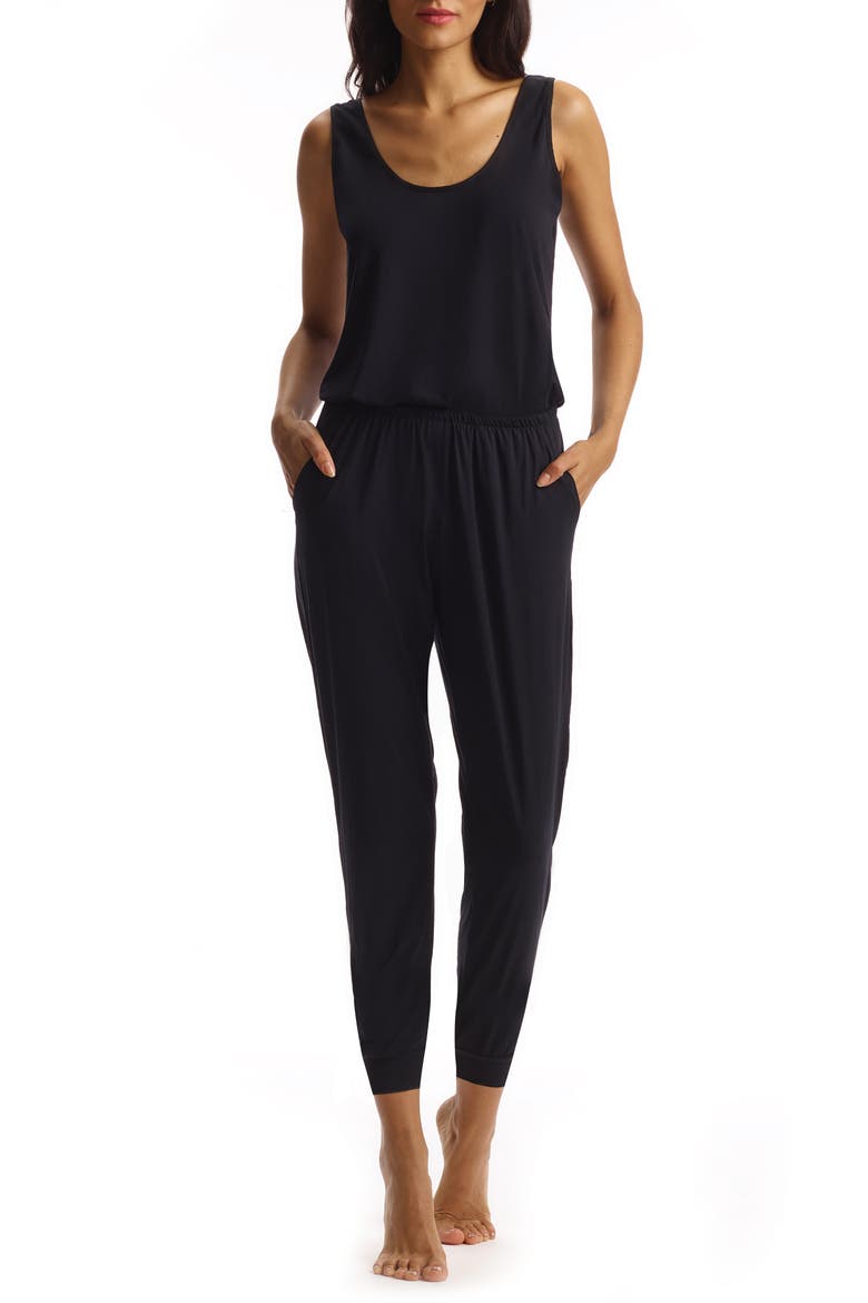 Butter Tank Lounge Jumpsuit, Main, color, BLACK