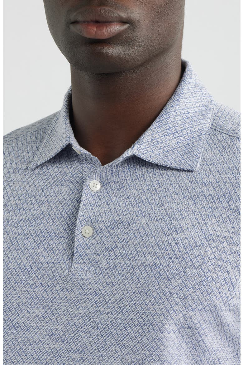 Tristan Geo Print Short Sleeve Polo, Alternate, color, VINTAGE BLUE