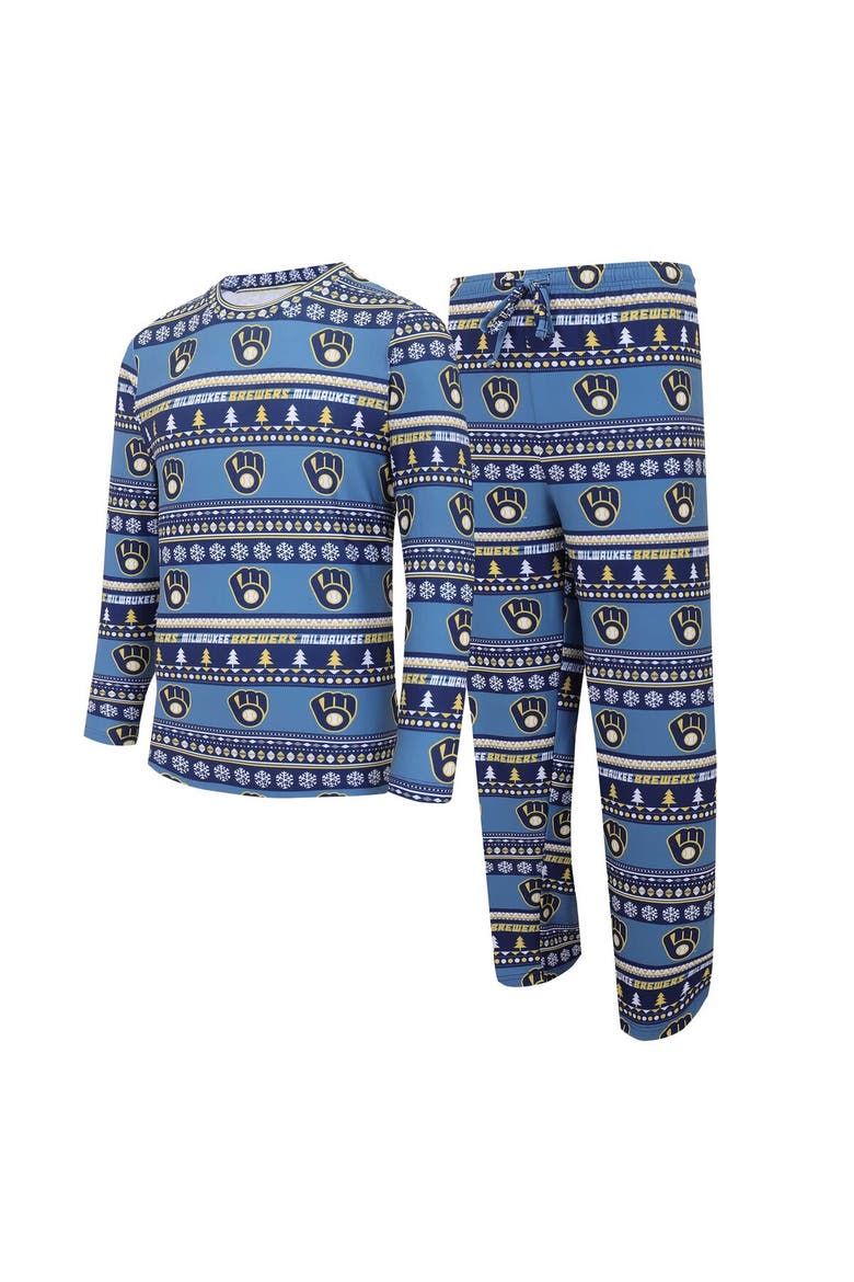 Men's Concepts Sport Navy Milwaukee Brewers Knit Ugly Sweater Long Sleeve Top & Pants Set, Alternate, color, Navy