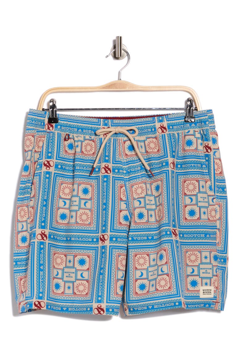 New West Bandana Print Swim Trunks, Alternate, color, FOG