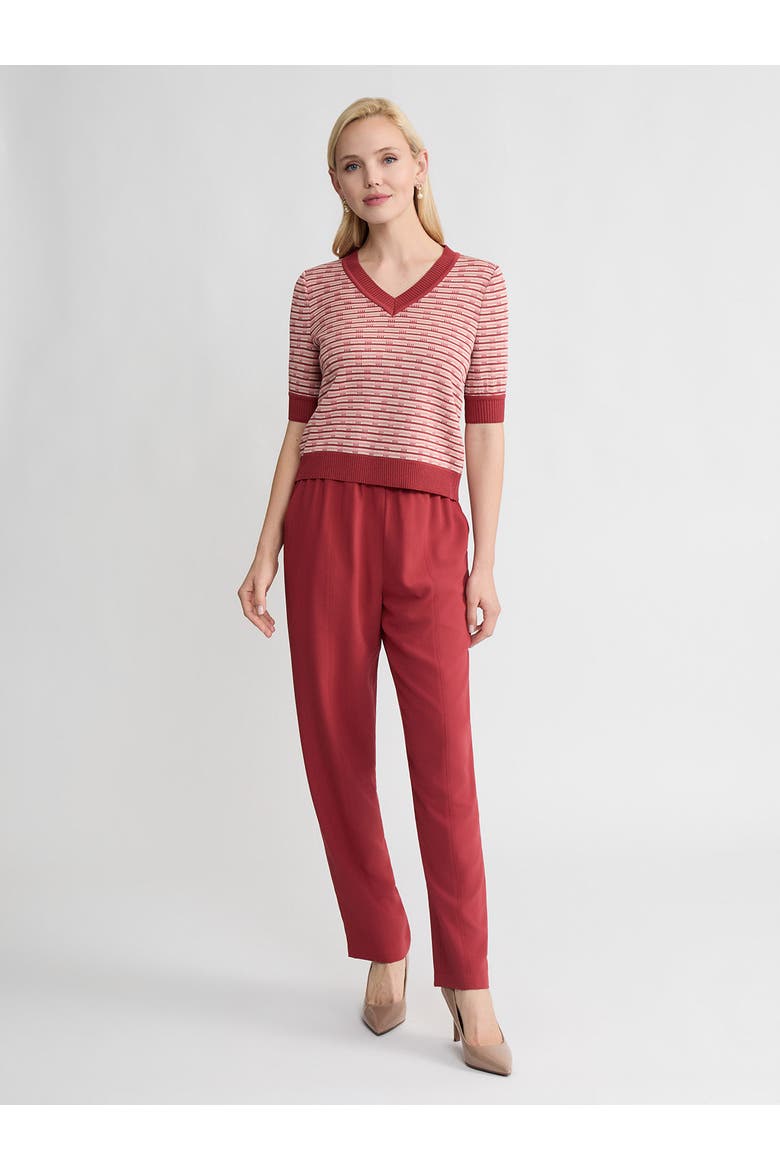 Striped Ribbed Hem Top, Main, color, Honeysuckle/Russet/Biscotti