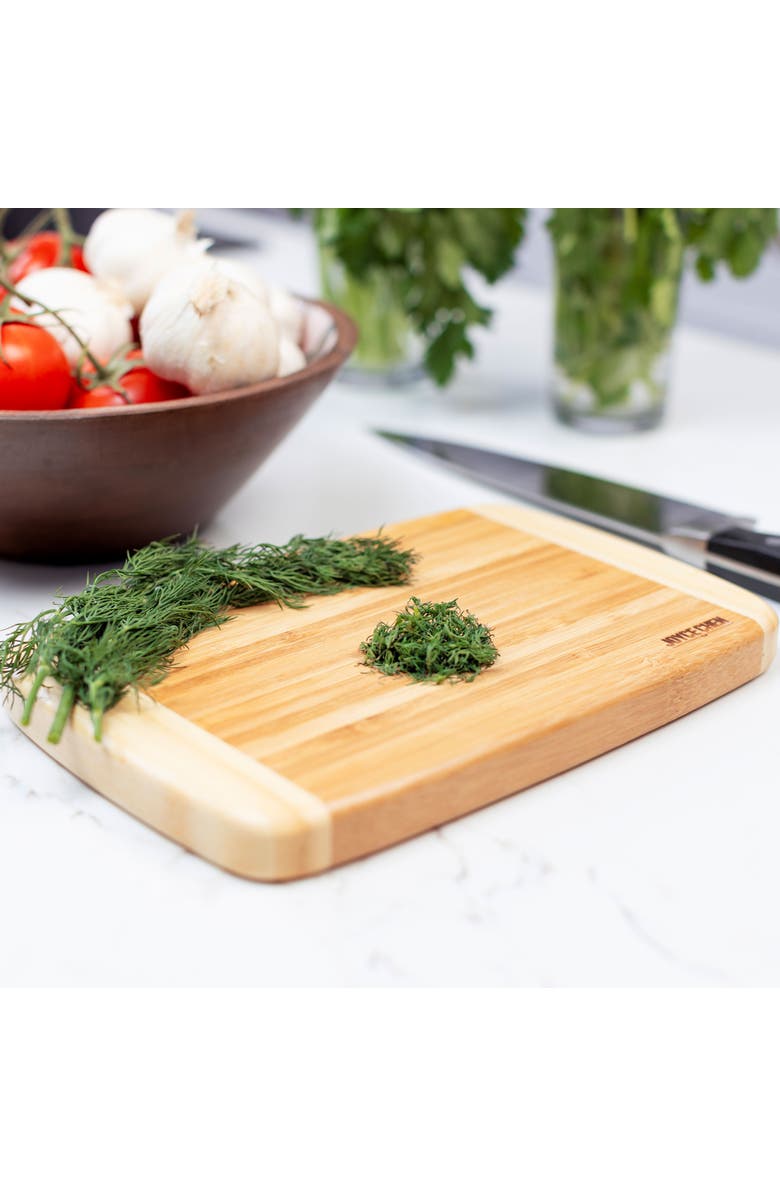 JOYCE CHEN Medium Burnished Cutting Board, 8x12 Inches, Alternate, color, Bamboo