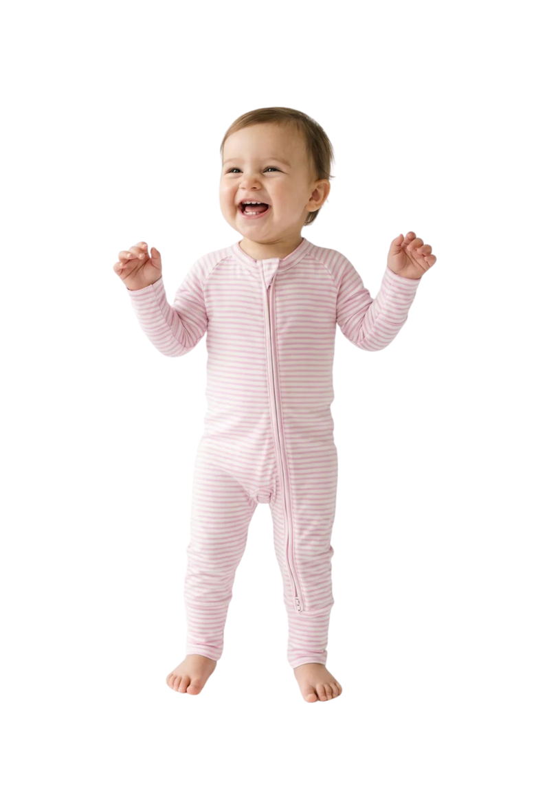 Long Sleeve Buttery Soft Sleeper, Alternate, color, Ballet Stripe